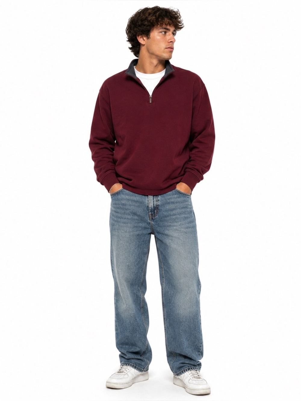 Ben Hogan Maroon Quarter-Zip Pullover
